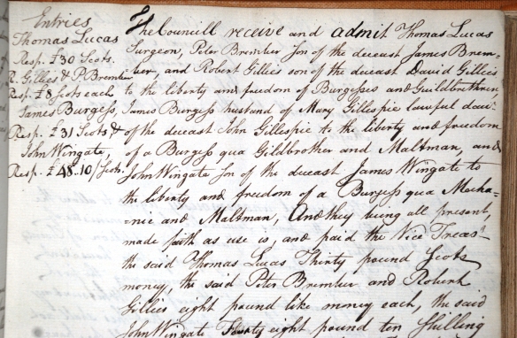 B66/21/14 Town Council minutes entry for 21st January 1791